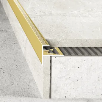 Listwa schodowa do płytki 10 mm - złota - Aluminium anodowane