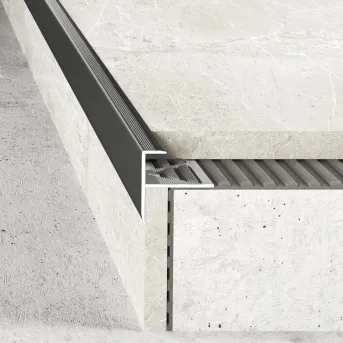 Listwa schodowa do płytki 10 mm - inox szczotkowany - Aluminium anodowane