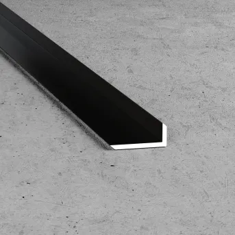 Kątownik fazowany 20 x 8 x 1.5 - Anoda czarna - Aluminium anodowane