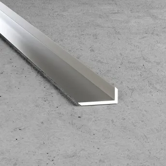 Kątownik fazowany 20 x 8 x 1.5 - Anoda srebro - Aluminium anodowane