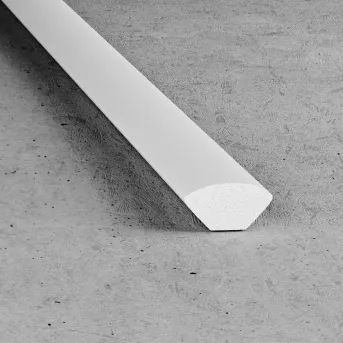 Ćwierćwałek 10 mm - Okleina biała - Tworzywo PVC