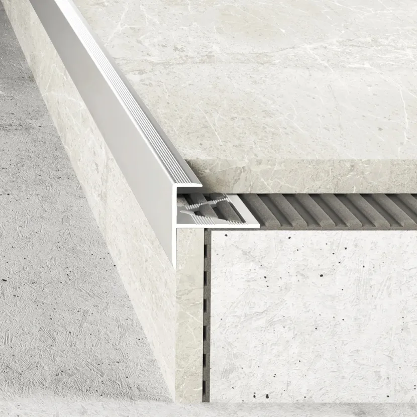 Listwa schodowa do płytki 10 mm - aluminium