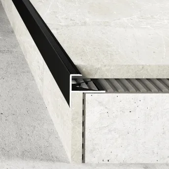 Listwa schodowa do płytki 10 mm - czarna - Aluminium anodowane