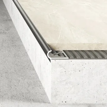Listwa krawędziowa owalna 10 mm - Inox gładki - Aluminium anodowane